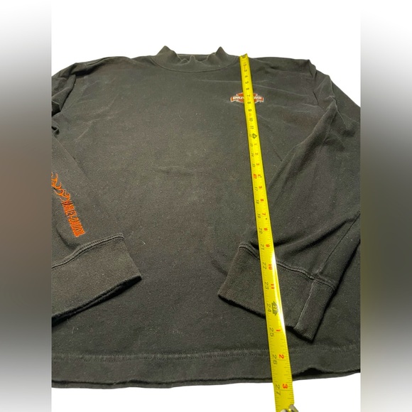 VTG Harley-Davidson mock neck long sleeve/embroidered/shirt/flame/logo size M - Picture 3 of 8